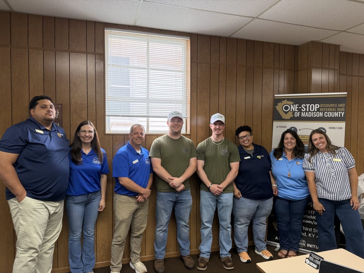 With the ENRICH team at the One-Stop Resource and Referral Hub of Madison County.